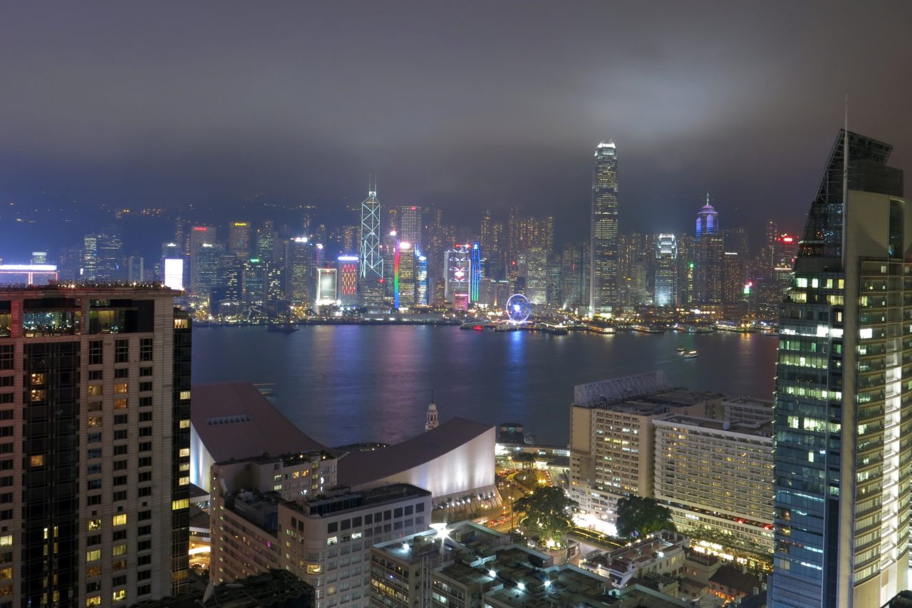 Hong Kong skyline at night