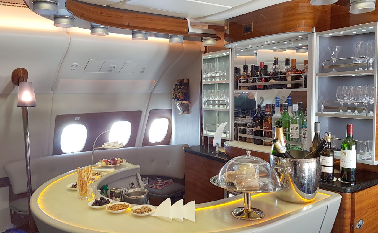 Emirates A380 bar